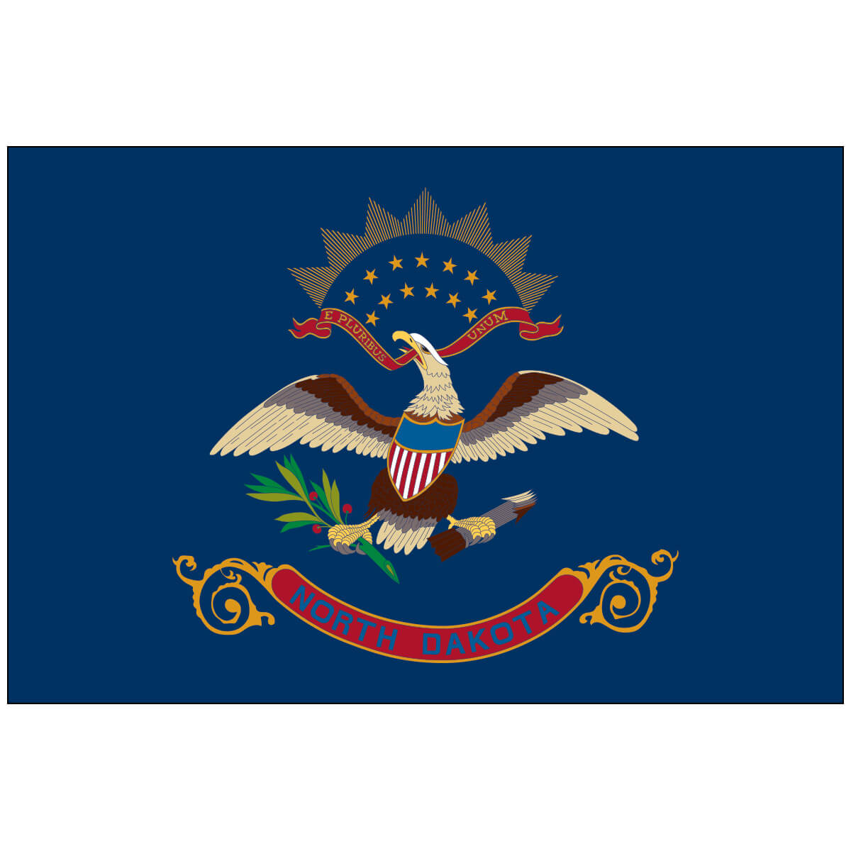 Poly-Max North Dakota State Flag