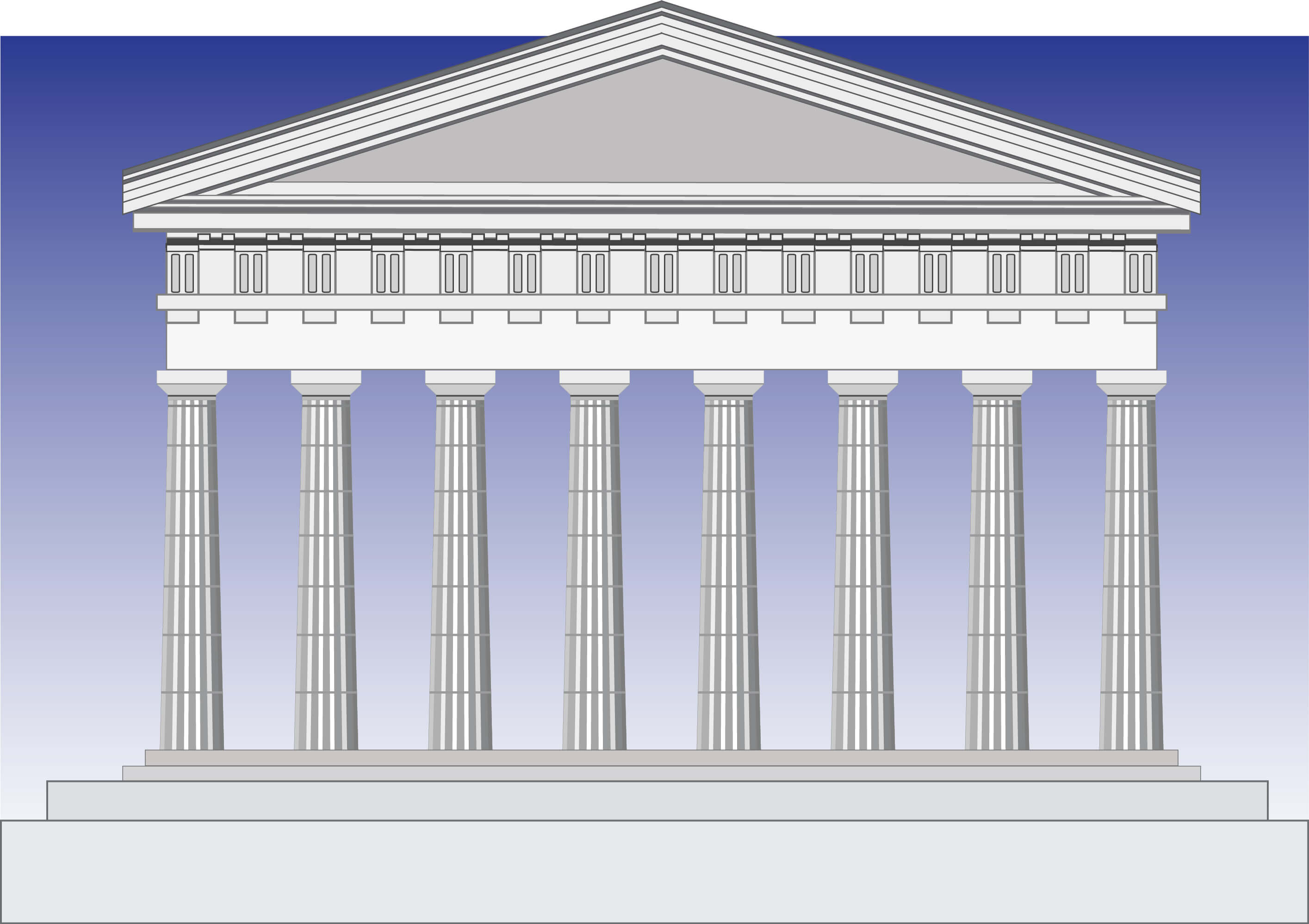 Columns of the Parthenon, the classical example of entasis taper